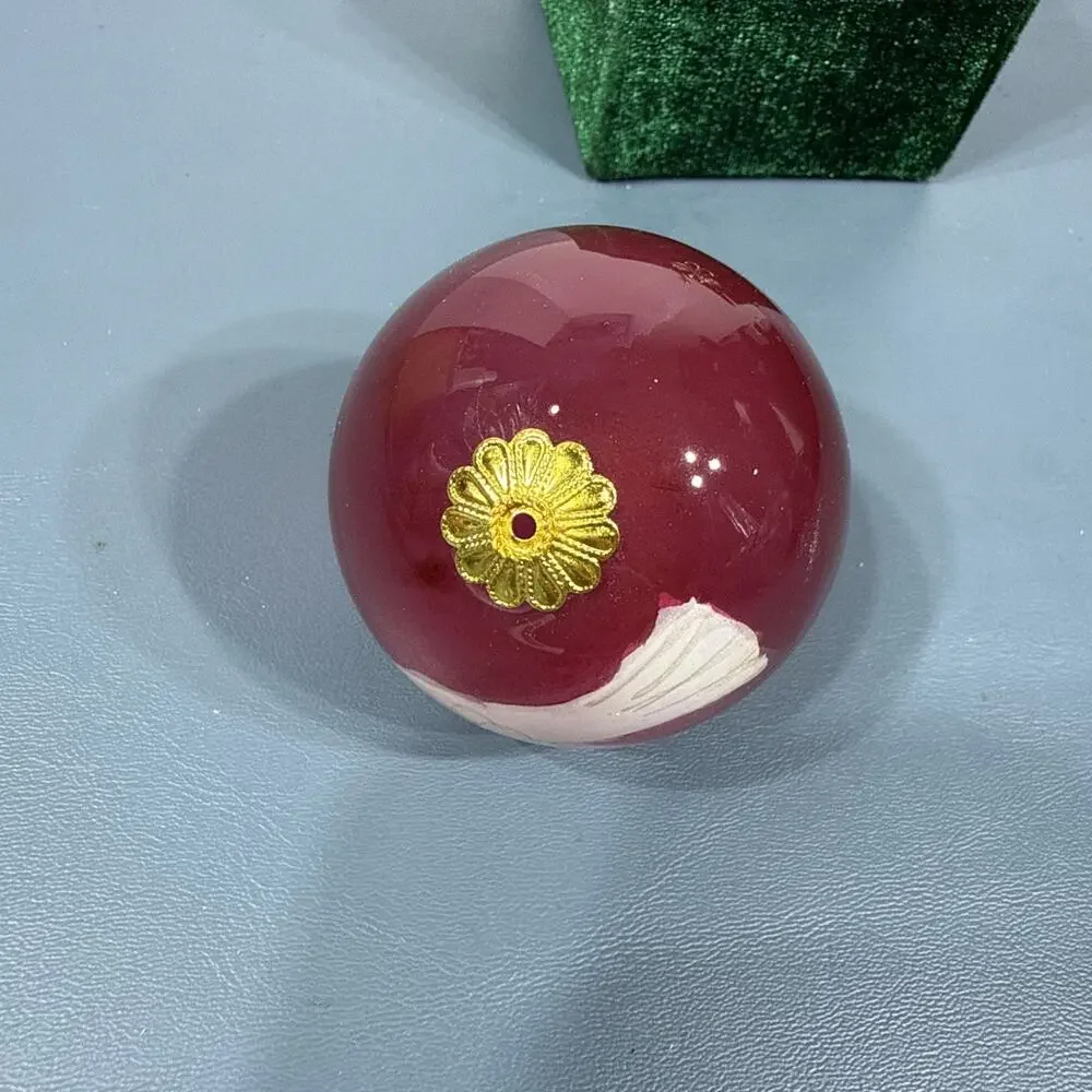 Pier 1 Li Bien Christmas Ornament PEACE Red Ball White Dove 2012 with Box 2 3/4”